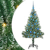Vidaxl kunstmatige kerstboom sneeuw gevlochten met led licht 150 cm