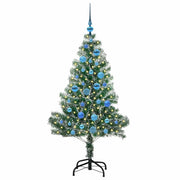 Vidaxl kunstmatige kerstboom sneeuw gevlochten met led licht 150 cm - afbeelding 3