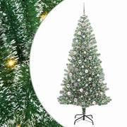 Vidaxl kunstmatige kerstboom sneeuw gevlochten met led licht 210 cm - afbeelding 2