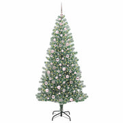 Vidaxl kunstmatige kerstboom sneeuw gevlochten met led licht 210 cm - afbeelding 3