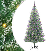 Vidaxl kunstmatige kerstboom sneeuw gevlochten met led licht 210 cm - afbeelding 2