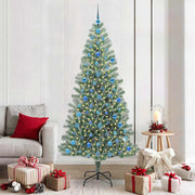 Vidaxl kunstmatige kerstboom sneeuw gevlochten met led licht 210 cm - afbeelding 1