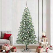 Vidaxl kunstmatige kerstboom sneeuw gevlochten met led licht 240 cm - afbeelding 1
