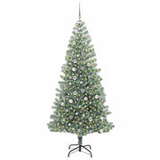 Vidaxl kunstmatige kerstboom sneeuw gevlochten met led licht 240 cm - afbeelding 3