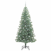 Vidaxl kunstmatige kerstboom sneeuw gevlochten met led licht 240 cm - afbeelding 3