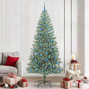 Vidaxl kunstmatige kerstboom sneeuw gevlochten met led licht 240 cm - afbeelding 1