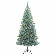 Vidaxl kunstmatige kerstboom sneeuw gevlochten met led licht 240 cm - afbeelding 3