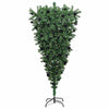 Vidaxl ondersteboven kunstkerstboom met ballenset groen 210 cm pvc