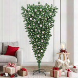 Vidaxl ophang kunst kerstboom met ballenset groen 210 cm pvc - afbeelding 1