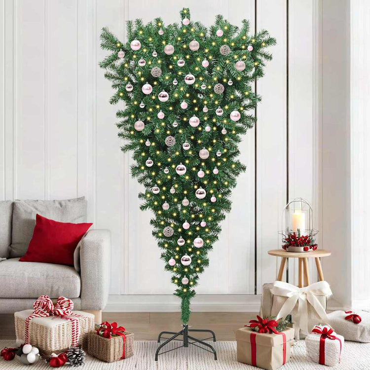 Vidaxl ophang kunst kerstboom met ballenset groen 210 cm pvc