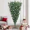 Vidaxl ondersteboven kunstkerstboom met verlichting en ballen set pvc