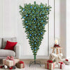 Vidaxl ondersteboven kunst kerstboom met ballenset groen 210 cm pvc