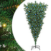 Vidaxl ondersteboven kunst kerstboom met ballenset groen 210 cm pvc