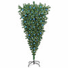 Vidaxl ondersteboven kunst kerstboom met ballenset groen 210 cm pvc