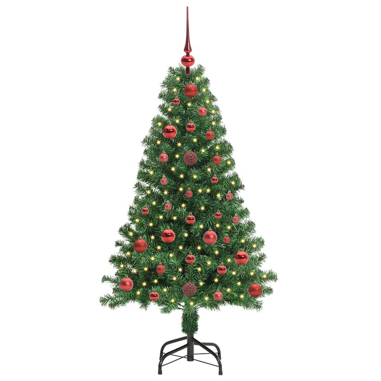 Vidaxl kunstkerstboom groen 120 cm pvc en staal en kunststof