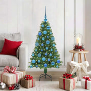 Vidaxl kunstkerstboom groen 120 cm pvc en staal en kunststof - afbeelding 1