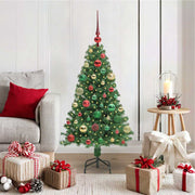 Vidaxl kunstkerstboom groen 120 cm pvc en staal en kunststof - afbeelding 1