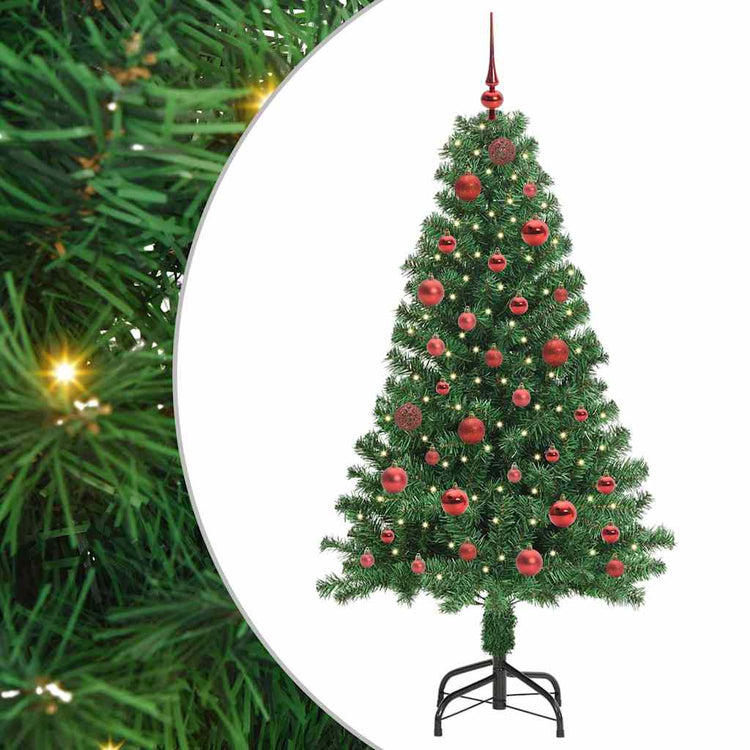 Vidaxl kunstkerstboom groen 150 cm pvc en staal en kunststof