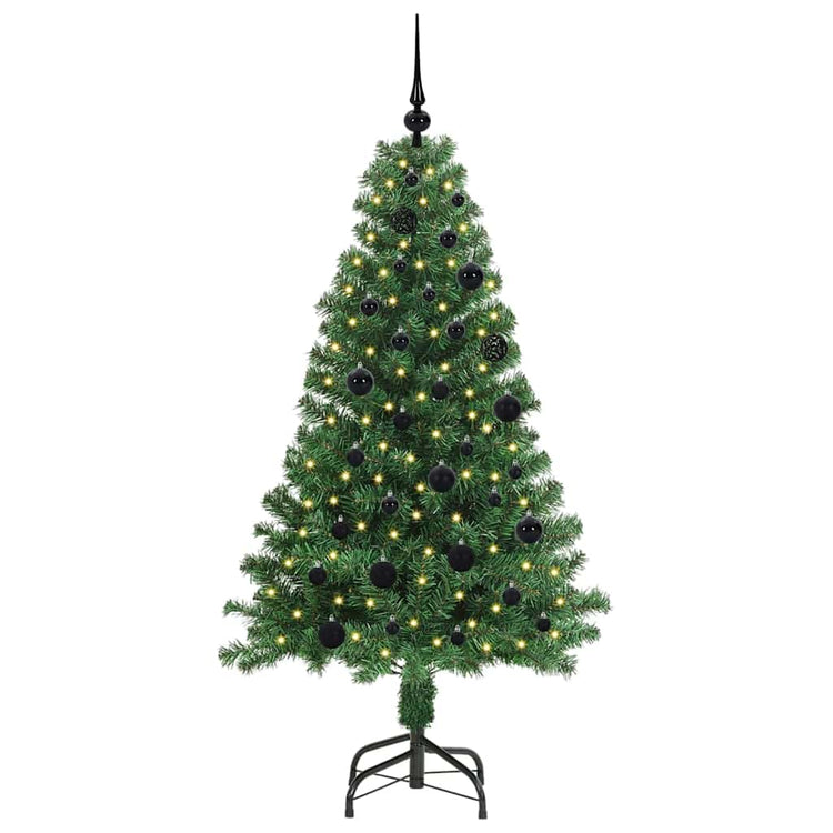 Vidaxl kunstkerstboom groen 150 cm pvc en staal en kunststof
