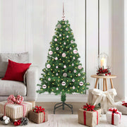 Vidaxl kunstkerstboom groen 150 cm pvc en staal en kunststof - afbeelding 1