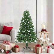 Vidaxl kunstkerstboom groen 150 cm pvc en staal en kunststof - afbeelding 1