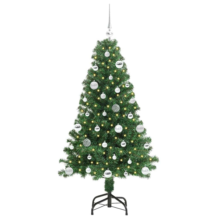 Vidaxl kunstkerstboom groen 150 cm pvc en staal en kunststof