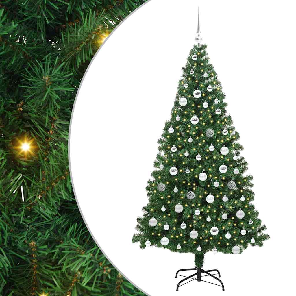 Vidaxl kunstkerstboom groen 180 cm pvc en staal en kunststof