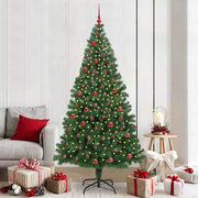 Vidaxl kunstkerstboom groen 210 cm pvc en staal en kunststof - afbeelding 1