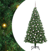 Vidaxl kunstkerstboom groen 210 cm pvc en staal en kunststof - afbeelding 2
