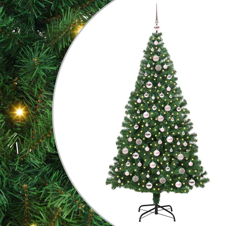 Vidaxl kunstkerstboom groen 210 cm pvc en staal en kunststof