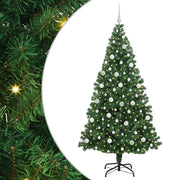 Vidaxl kunstkerstboom groen 210 cm pvc en staal en kunststof - afbeelding 2