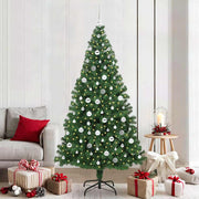 Vidaxl kunstkerstboom groen 210 cm pvc en staal en kunststof - afbeelding 1