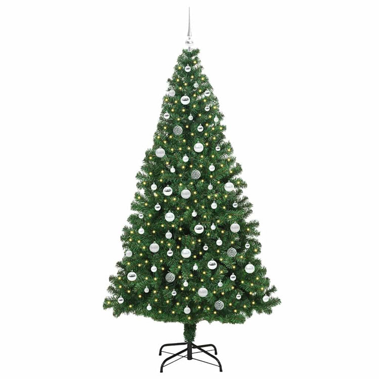 Vidaxl kunstkerstboom groen 210 cm pvc en staal en kunststof