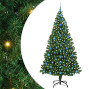 Vidaxl kunstkerstboom groen 210 cm pvc en staal en kunststof - afbeelding 2