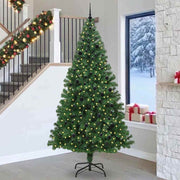 Vidaxl kunstkerstboom groen 240 cm pvc en staal en kunststof - afbeelding 1