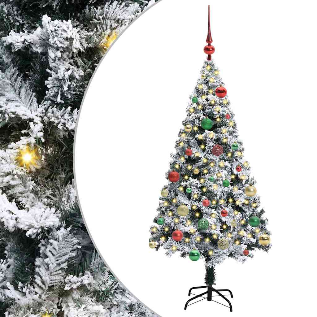 Vidaxl kunstkerstboom met 150 led wit 150 cm pvc en staal en kunststof