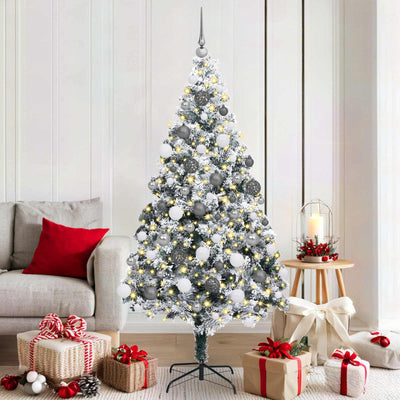 Vidaxl kunstkerstboom wit 180 cm pvc en staal en kunststof