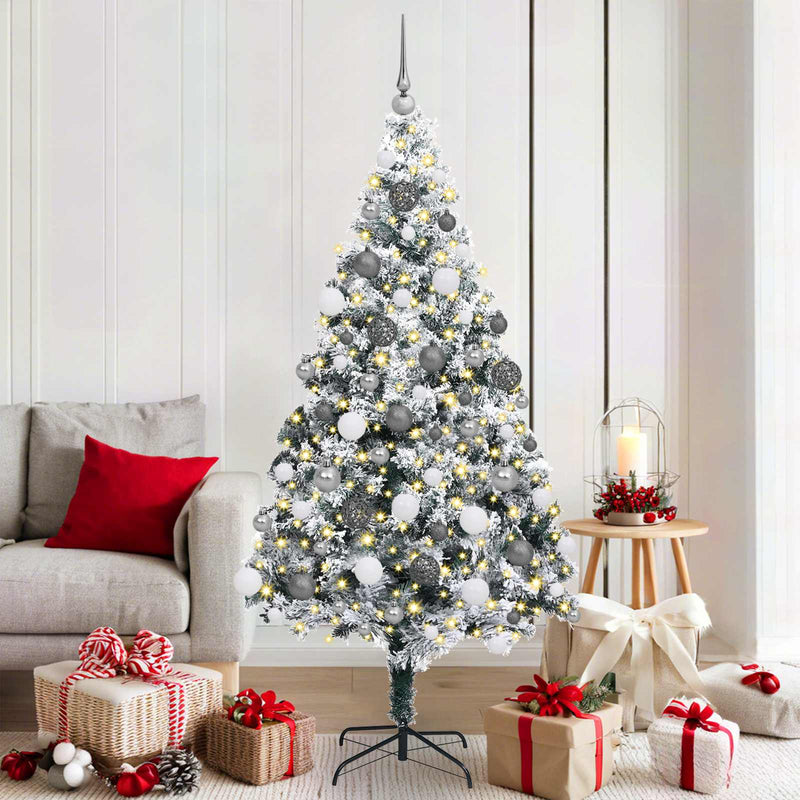 Vidaxl kunstkerstboom wit 180 cm pvc en staal en kunststof