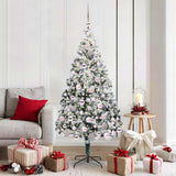 Vidaxl kunstkerstboom wit 180 cm pvc en staal en kunststof - afbeelding 1