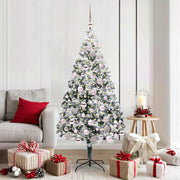 Vidaxl kunstkerstboom wit 180 cm pvc en staal en kunststof - afbeelding 1