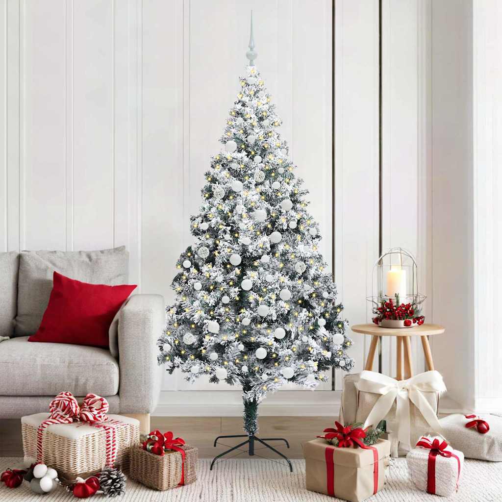 Vidaxl kunstkerstboom wit 180 cm pvc en staal en kunststof