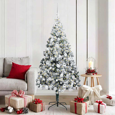 Vidaxl kunstkerstboom wit 180 cm pvc en staal en kunststof