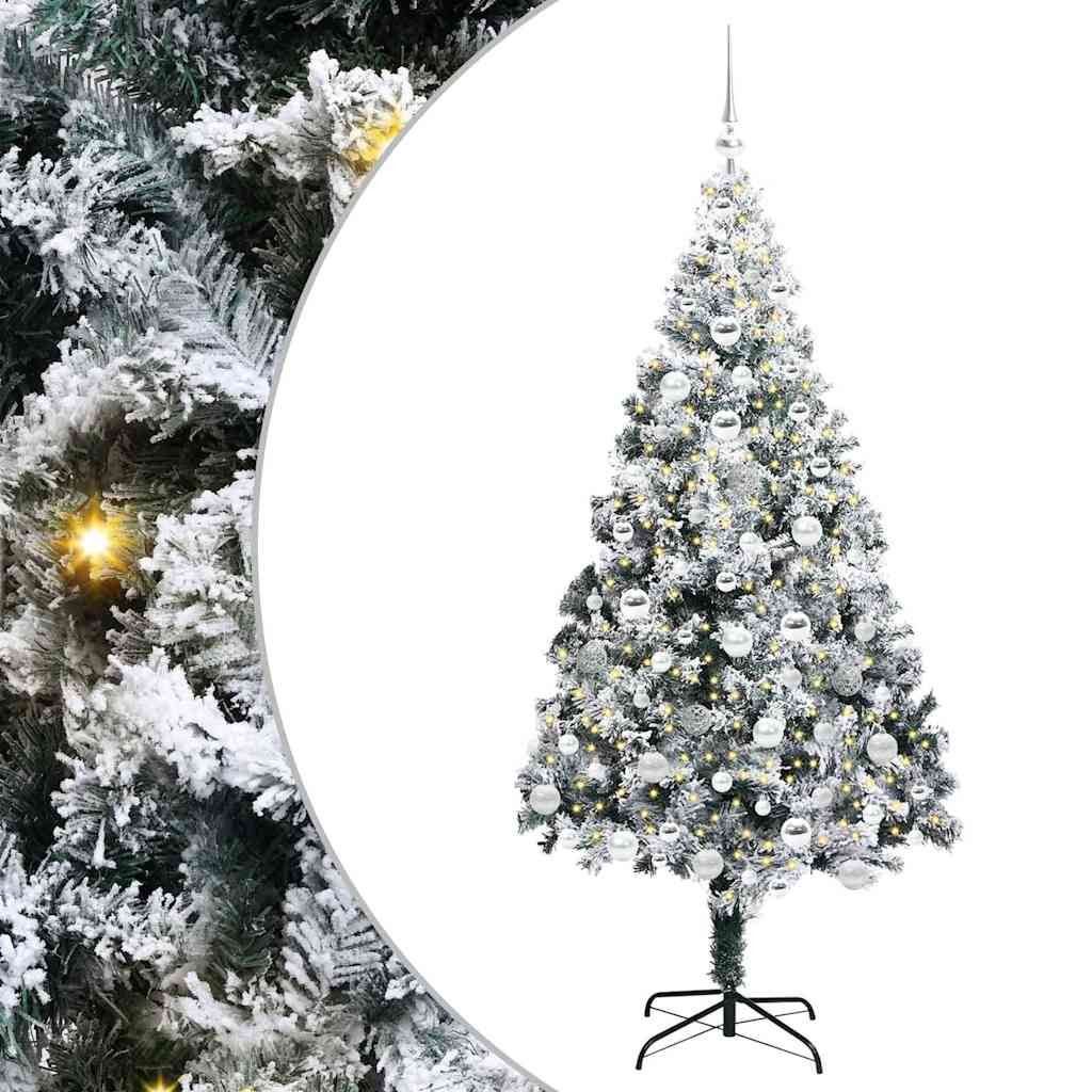 Vidaxl kunstkerstboom met 300 led wit 180 cm pvc en staal en kunststof