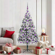 Vidaxl kunstkerstboom wit 180 cm pvc en staal en kunststof - afbeelding 1