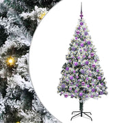 Vidaxl kunstkerstboom wit 180 cm pvc en staal en kunststof - afbeelding 2