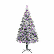 Vidaxl kunstkerstboom wit 180 cm pvc en staal en kunststof - afbeelding 3