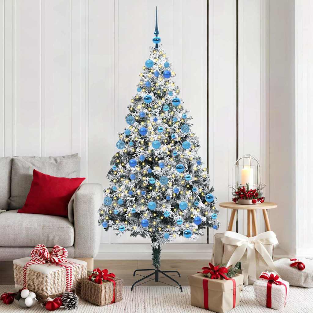 Vidaxl kunstkerstboom wit 180 cm pvc en staal en kunststof
