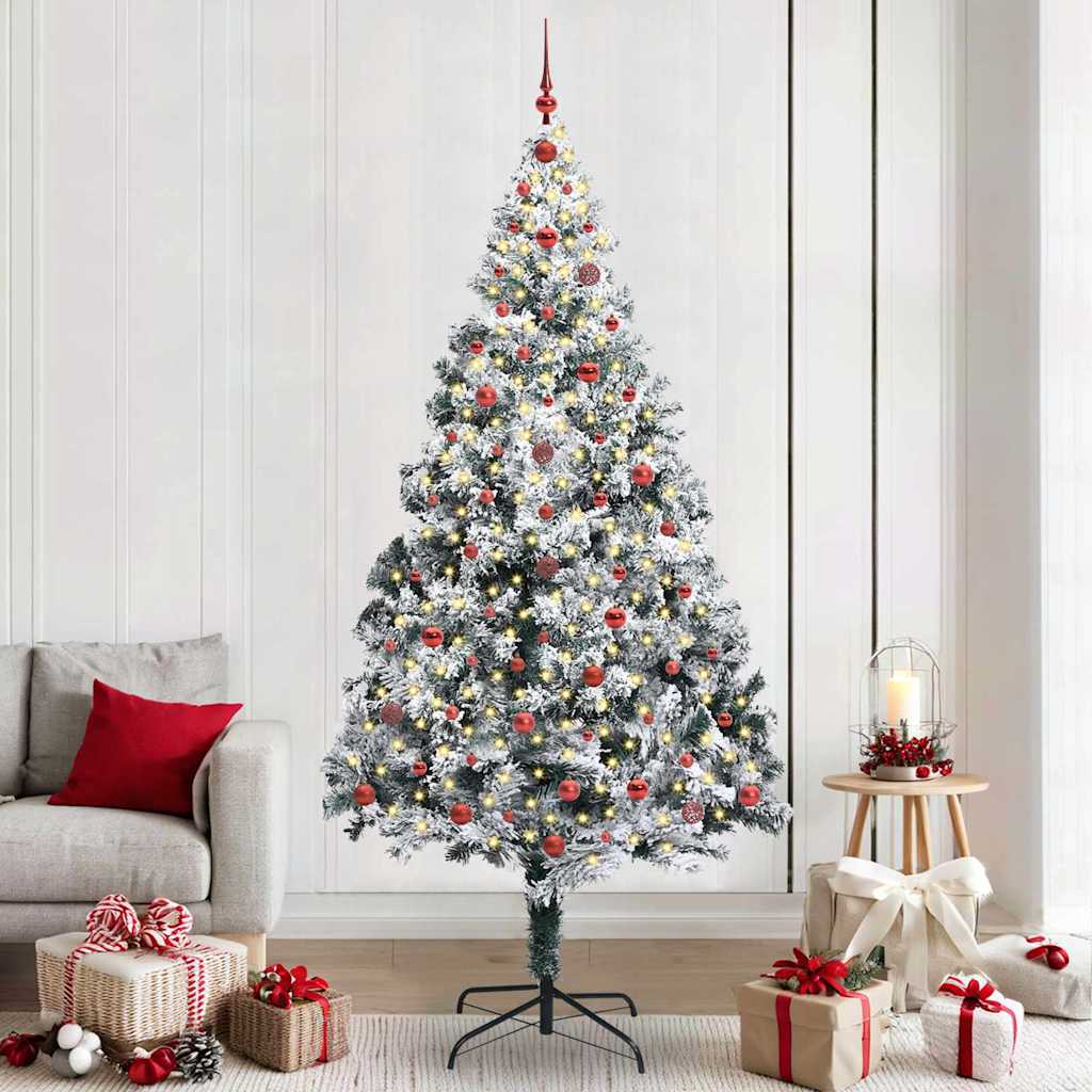 Vidaxl kunstkerstboom wit 240 cm pvc en staal en kunststof