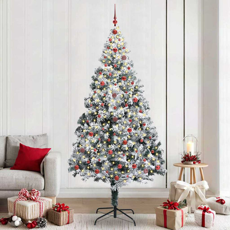 Vidaxl kunstkerstboom wit 240 cm pvc en staal en kunststof