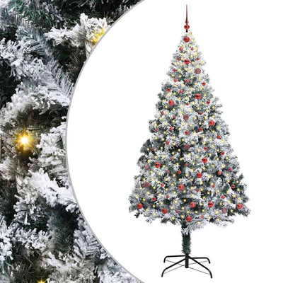 Vidaxl kunstkerstboom wit 240 cm pvc en staal en kunststof